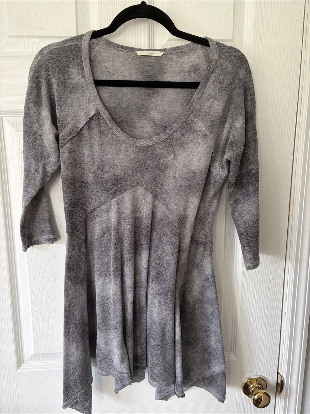 easel Gray Washed Scoop Neck Tunic